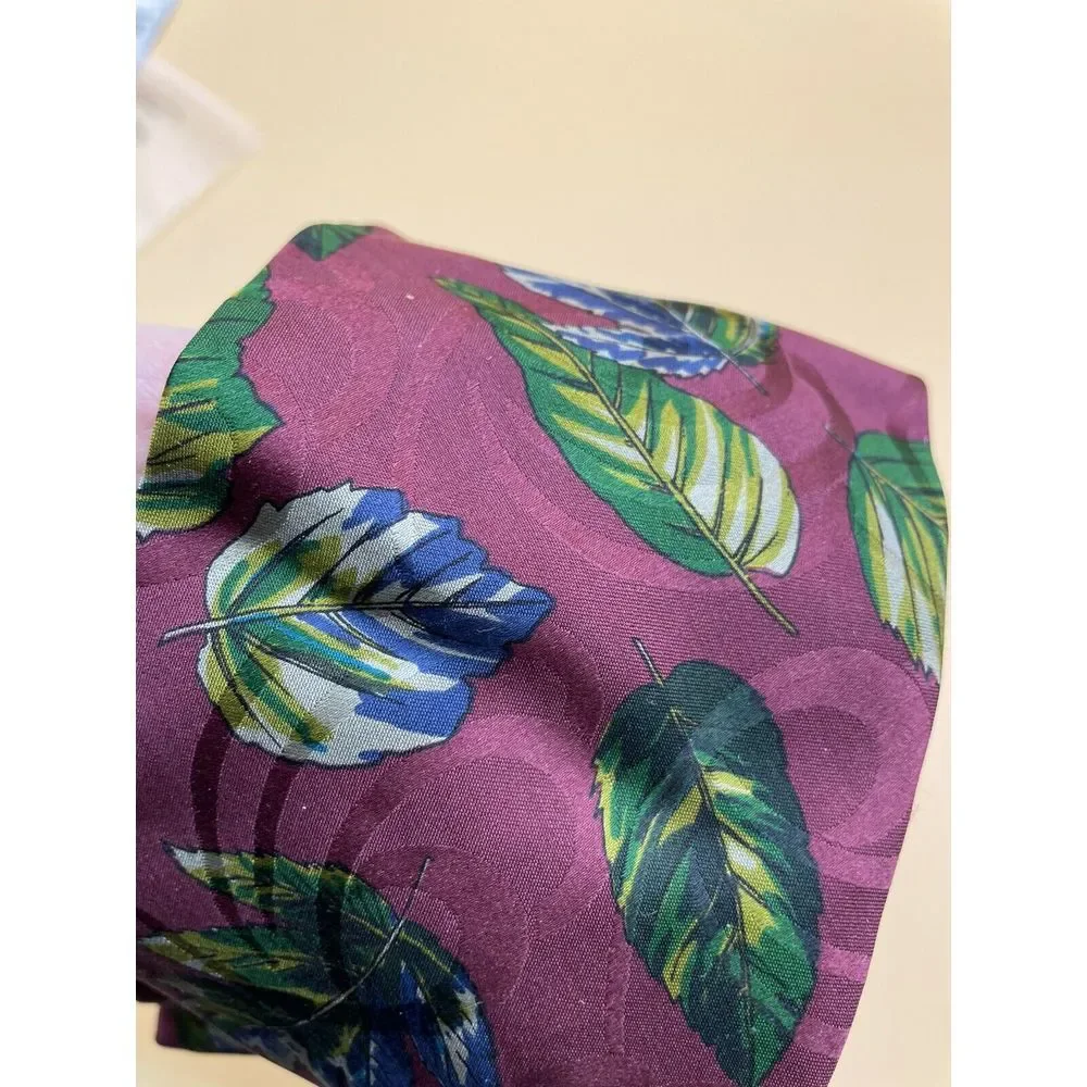 Giorgio Benelli Boutique Silk Dress Tie Made in‎ Italy Floral Plant Print